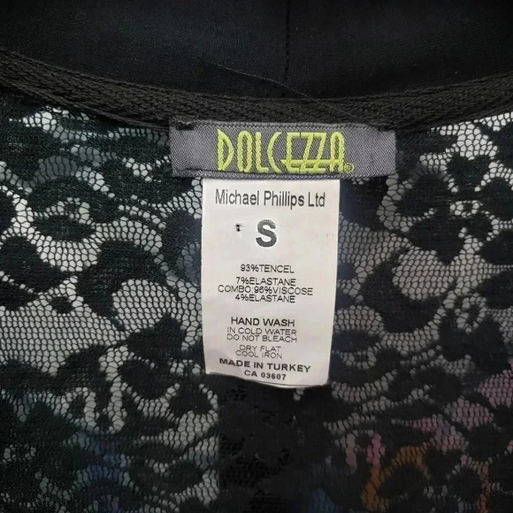 Dolcezza Open Front Lace Insert Cardigan - Picture 4 of 4